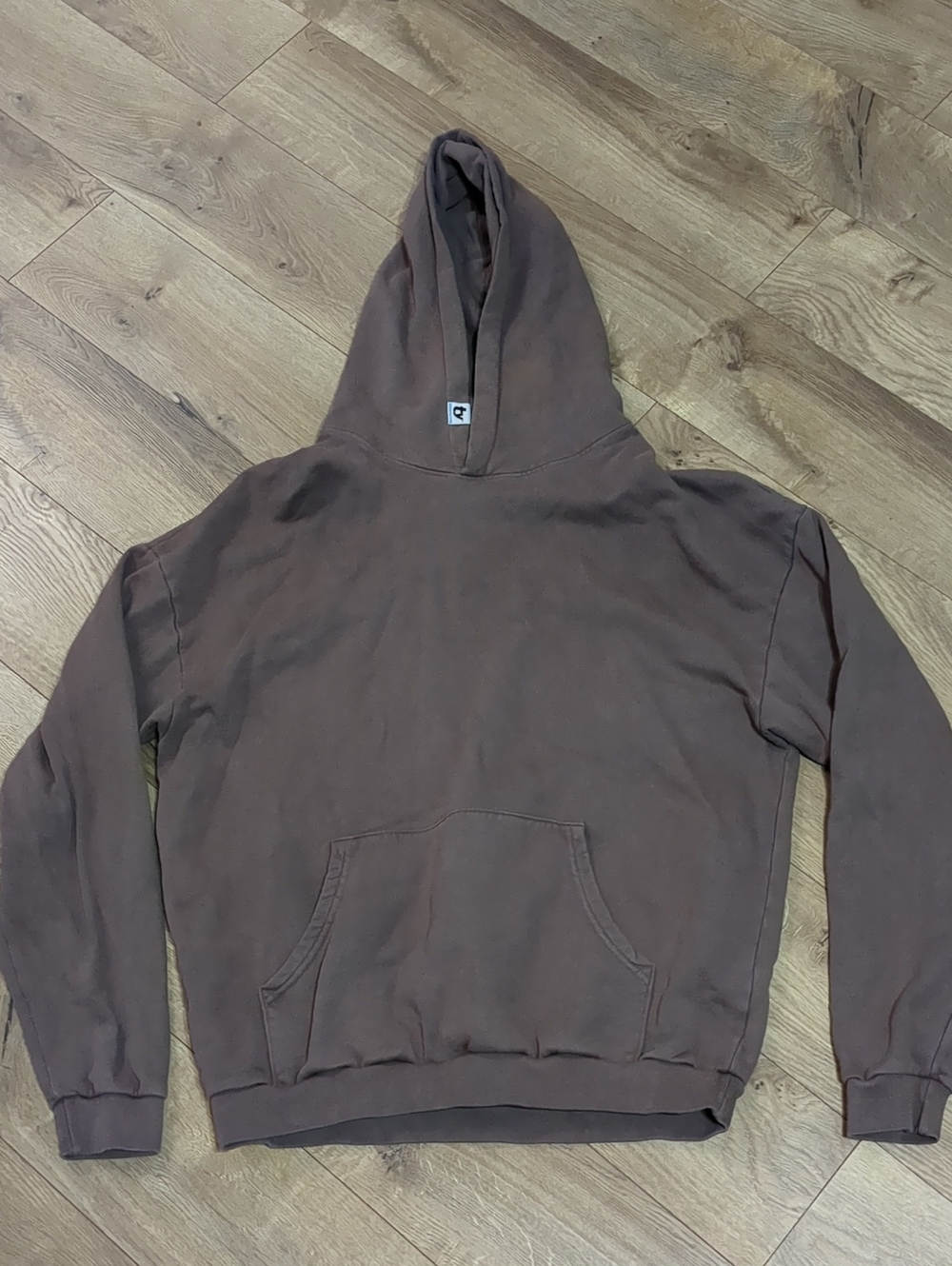 Thirty Years oversized cotton heavyweight brown hoodie Mens Size L